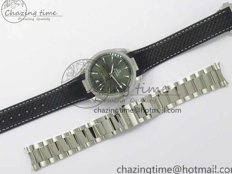 0407 TechFriendly Aqua Terra 150M Master Chronometers VSF 1:1 Best Edition Green Dial on Black Rubber Strap A8900 Super Clone (2 Straps) 7915